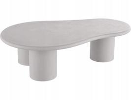 Ława Selena Japandi Microcement Oval Coffee Table, Light Grey, 130×80 cm