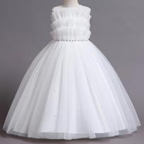 Children's Puffy Light Luxury Wedding and Party Dress 160 cm balta