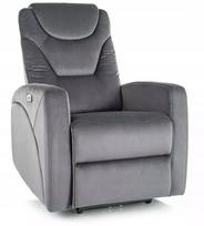 Signal Meble Kronos Velvet Recliner Armchair – Pilka, modernus komfortas su klasikiniu stiliumi