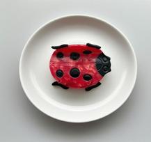 Vidutinio dydžio „Ladybug“ acetato plaukų segtukas pakaušiui