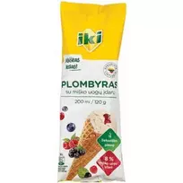 Vanilės skonio valgomieji ledai su miško uogų įdaru plombyras IKI, 200 ml