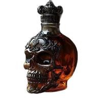 Juokingas prancūzų buldogo viskio butelis 350ml skull black crown