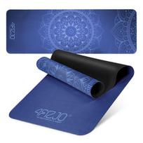 Jogos kilimėlis 4FIZJO, 183 x 61 cm, 1,5 mm, zomšinis, mėlynos, yoga mat, neslystantis, treniruotėms, pratimams