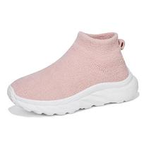 Children's Large Size Slip-on High-top Velvet Running Socks Shoes 27
