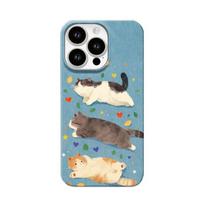 Žavingo apkūnaus katino akvarelinis saldus žaismingas estetiškas telefono dėklas, skirtas iPhone 17 16 15 14 11 12 13 Pro Max Air Plus galinei dangai iPhone 12 Pro gray