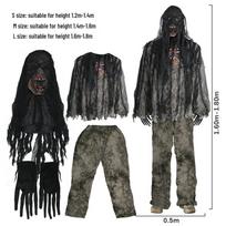 Zombių siaubo kostiumų rinkinys Helovino vakarėliams ir pabėgimo kambariams S (for height 1.2m-1.4m)