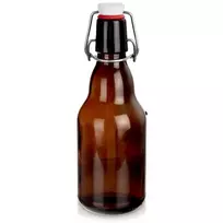Stiklinis butelis su užspaudžiamu kamščiu 340 ml