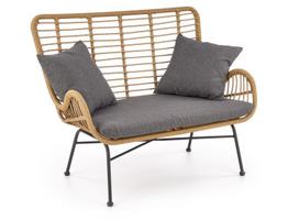 IKARO XL natūrali/pilka lauko ratano sofa – Halmar