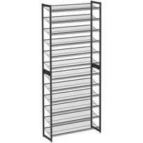 Regał na batus lmr12bv1 – aukštas metalinis batų stovas, juodas, 223 cm