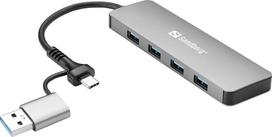 SANDBERG USB-C/A to 4xUSB 3.0 Hub USB Šakotuvas