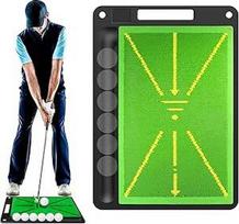 "BRICH Premium Golf Putting Mat" 2 dalių keičiamas treniruočių kilimėlis su neslystančiu guminiu pagrindu, skirtas tiksliam švytuoklės mokymui ir smūgio analizei, idealiai tinkantis pradedančiųjų golfo žaidėjų naudojimui patalpose ir lauke