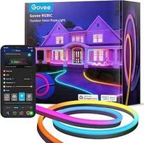 "Govee" lauko neoninė LED juosta, 10 m, RGBIC LED juosta su 64+ scenų režimais, muzikos sinchronizavimu, veikia su "Alexa" ir "Google Assistant", IP67 vandeniui atsparūs grindų žibintai, skirti sodui, sienoms, grindims dekoruoti