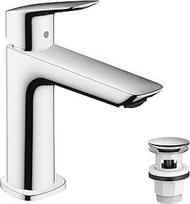 "hansgrohe Logis" praustuvas, maišytuvas su 110 mm aukščio snapeliu, su nuleidimo funkcija, taupantis vandenį, chromas