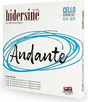 "Hidersine Andante" 4/4-3/4 dydžio violončelės stygos Plieno šerdies lydinio stygos Lengvas grojimo pojūtis Puikus garsas ir puiki vertė Idealiai tinka violončelės studentams, turintiems violončeles
