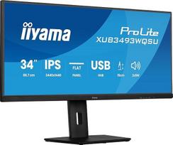 "iiyama Prolite XUB3493WQSU-B6" 86,7 cm 34 colių IPS LED monitorius UWQHD HDMI DP USB 3.2 USB-C 7,5 W Adaptive Sync Pip PBP aukščio reguliavimas Juoda