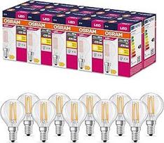 "OSRAM LED Star Value Classic P40" LED lemputė, skirta E14 lizdui, "Teardrop" formos, FIL, 470 liumenų, šiltos baltos spalvos (2700K), pakeičianti įprastas 40 W kaitrines lemputes, nestabdoma, 10 vnt. pakuotė
