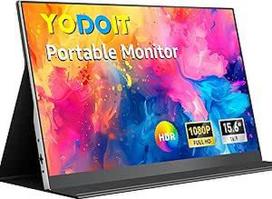 "Yodoit" nešiojamasis monitorius 15,6 colių nešiojamasis IPS ekranas FHD 1920 x 1080P, USB-C ir HDMI prievadai, įmontuoti garsiakalbiai, akių apsaugos ekranas, skirtas kompiuteriui, nešiojamajam kompiuteriui, "Xbox", PS3/4/5, "Switch" ir televizoriui