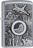"Zippo" jungtinių pajėgų žiebtuvėlis - poliruotas chromuotas