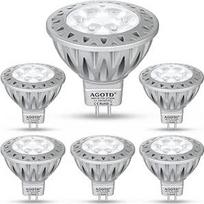 AGOTD GU5.3 LED taškinės lempos, aliuminio MR16 LED 7 W 2700 K šiltos baltos spalvos 12 V lemputė pakeičia įprastas 50 W reflektorines lemputes, LED prožektorius, 38° spindulio kampas, 6 vnt.