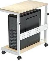 EUREKA Ergonomiškas reguliuojamo aukščio kompiuterio bokšto stovas su ratukais ir pelės kilimėliu, klevo spalvos