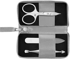 ZWILLING manikiūro ir pedikiūro rinkinys 3 dalių kombinuotos nagų žirklės Vegan Apple Leather Case Grey