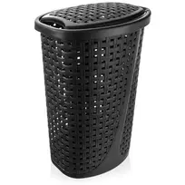 Skalbinių dėžė plastikinė juoda 45 l