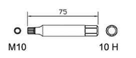 Special bit XZN M10 x 75mm, 10H
