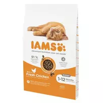 Iams Vitality Kitten Chicken sausas pašaras kačiukams, vištiena; 3kg, 10kg