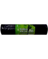 Juodi šiukšliu maišai 240 l, 5 vnt