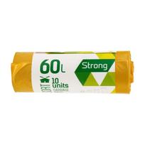 Geltoni šiukšliu maišai SORTEX 60 l, 10 vnt