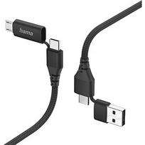Hama 4-in-1 USB-C/USB-A - USB-C/Micro-USB, 1,5 m, nylon, black - Cable 00201537