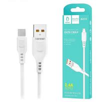 DENMEN D01T USB laidas USB - Micro 2,4A 1M Balta