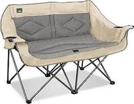 "Northroad" sulankstomas loveseat kempingo kėdė Nešiojamas dvigubas duetas, visiškai paminkštintas sodo krėslas 2 žmonėms, sofa su 2 puodelių laikikliais, vyno taurės laikikliu piknikui, paplūdimiui, kelionei
