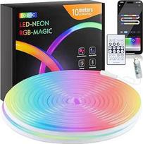 10 m neoninė LED juosta, 5 V RGB su IC LED, atspari vandeniui, lanksčios neoninės virvės lemputės su USB jungtimi, valdikliu, programėlės išmaniuoju valdymu miegamajam, svetainei ir lauko apdailai