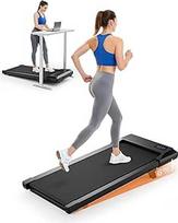 Superun Walking Pad mit Steigung max 159 KG/136 KG, 2.5HP Laufband für Zuhause mit LED, Leise Laufband Schreibtisch mit App und Multiplayer-Rennstrecke