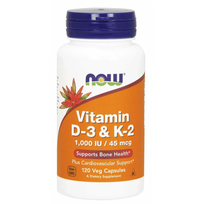 Now Foods Vitamin D-3 & K-2 120 vcaps