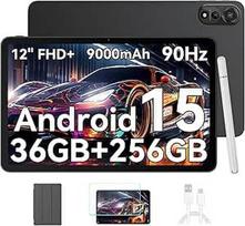 "Blackview Mega2WiFi" planšetinis kompiuteris 12 colių "Android 15" planšetinis kompiuteris su rašikliu, 36GB RAM + 256GB ROM (2TB TF), 2K 90Hz FHD+ ekranas, "WiFi6", aštuonių branduolių 2.0GHz, 9000mAh/16MP+8MP/Bluetooth 5.2/Widevine L1/Face ID/GMS