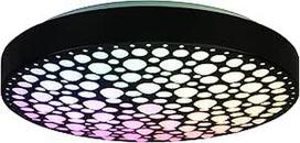"Reality Leuchten Chizu R67161132 LED lubų šviestuvas plastikinis matinės juodos spalvos su 22 vatų vaivorykštiniu šviesos diodu, nuotolinio valdymo pultu, reguliatoriumi, spalvų keitimu, naktine šviesa
