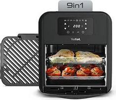 "Tefal Easy Fry Oven & Grill 9-in-1" karšto oro keptuvė, 11 l, 6 porcijoms, 7 priedai, 8 programos, internetiniai receptai, sveika keptuvė be aliejaus, greitai ir taupiai, juoda, FW5018