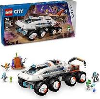 LEGO City Command Rover ir kranas krautuvas Kosminis žaislų konstruktorius 4 astronautų žaislų mini figūrėlės Kosminis robotas 2 ateivių figūrėlės Dovana 7 metų berniukams, mergaitėms, vaikams 60432