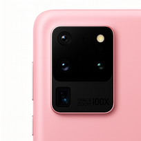 Samsung Galaxy S20 Ultra 5G (G988) kameros stikliukas su rėmeliu (Pink) (Pulled / Grade A)