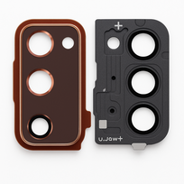 Samsung Galaxy S20 FE (G781) kameros stikliukas su rėmeliu (Orange) (Pulled / Grade A)