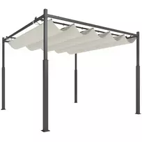 Pergola paviljonas, 3x3 m su reguliuojamu stogu, kreminė