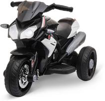 Aosom Elektrinis vaikiškas motociklas, 86x42x52 cm, juoda/balta, plastikas ir metalas