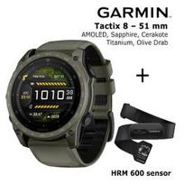 GARMIN Tactix 8 – 51 mm, AMOLED, Sapphire, Cerakote, Titanium, Olive + HRM 600 Sensor sportinis laikrodis 010-04553-11 / 010-13383-00