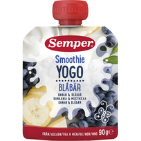 SEMPER SMOOTHIE RTE bananų, mėlynių nuo 6 mėn., 90g