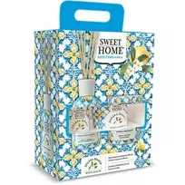 Sweet Home Collection White Zagara Set – Dovanų rinkinys su aromato difuzoriumi ir žvake