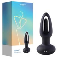 Honey Play Box Snuggy - analinis vibratorius su liežuvėliu - juodas