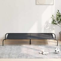 paaukštinta lova šuniui juoda 150x90x20 cm tekstilės ir plieno