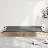 paaukštinta šunų lova, pilka 130x80x20 cm tekstilės ir plieno